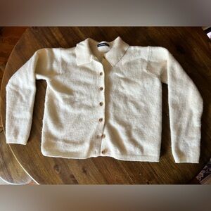 Brandy Melville White Cashmere Button Up